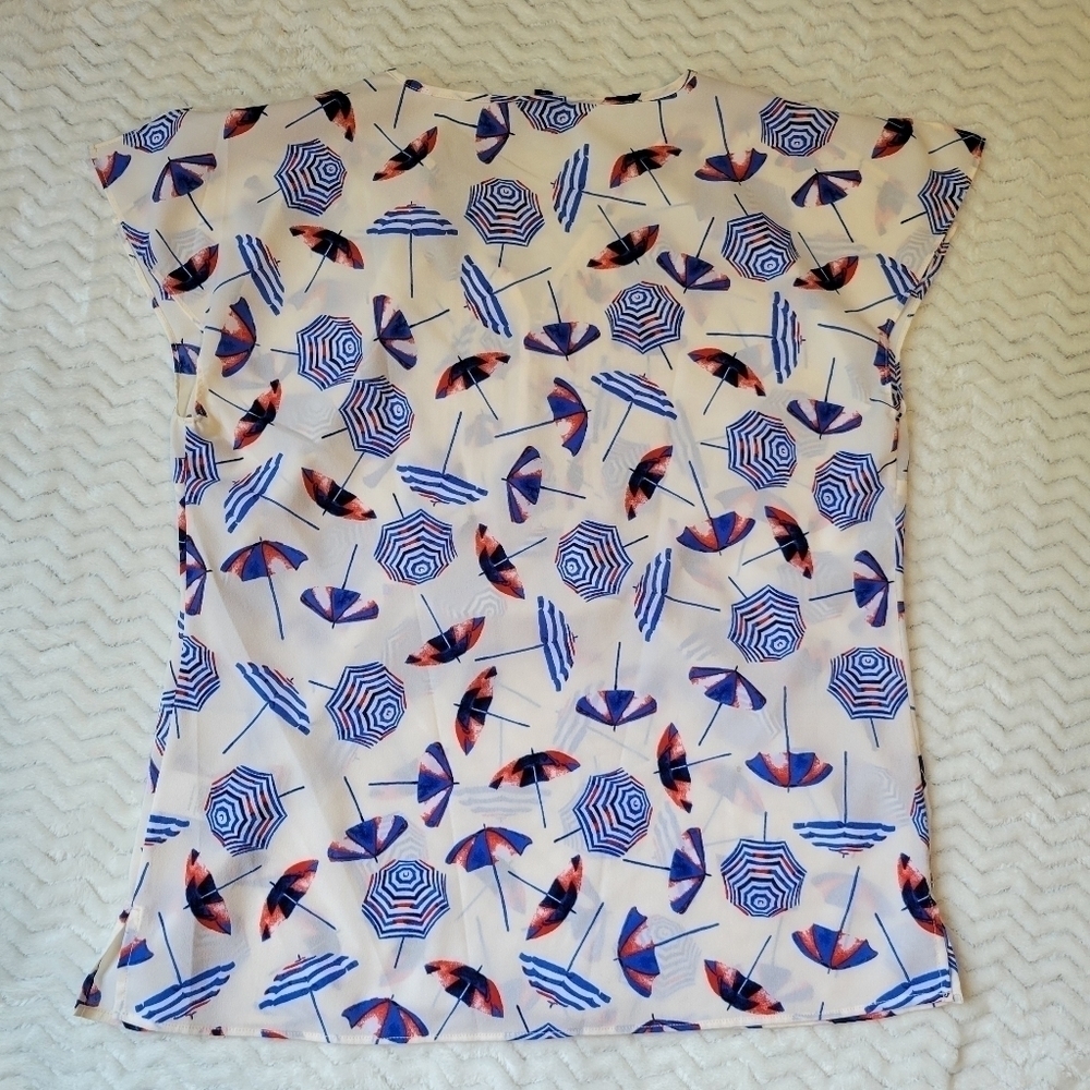 Talbots Fun Umbrella Blouse With Flutter Split Sl… - image 5